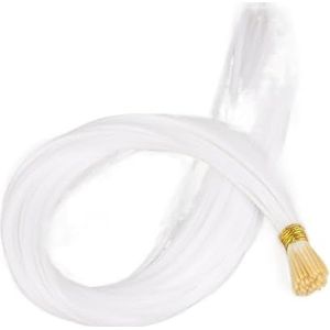 50 strengen 22 inch lange hittebestendige synthetische microring haarextensies(Wit)