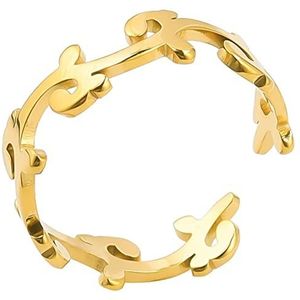 Gevormde Ring Open Vintage Staal Roestvrij Titanium Ring En Verstelbare Mannen Vrouwen Ring Ringen Trendy Ringen Voor Tiener Meisjes Dames Ringen, Eén maat, Metaal