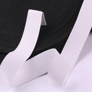 Zwart witte gehaakte ezelband voor eenvoudig gebreide elastische naaikledingaccessoires elastische band-wit-25mm-5M
