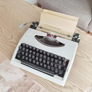 LUCEAE Draadloze typemachine toetsenbord, mechanische Engelse schrijfmachine, draagbare klassieke nostalgie retro schrijfmachine, voor notities of brieven of creatief schrijven, schrijvers literair