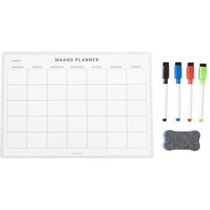 Planbooks - Magnetische Maandplanner - Whiteboard Maandplanner - Planbord - Familieplanner - A4 - Inclusief Stiften en Wisser