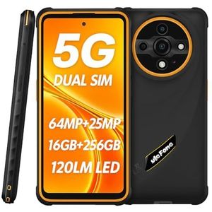 Ulefone Armor X31 Pro 5G Rugged Smartphone, camera 64 MP + 25 MP (nachtzicht en niet-verblindende zaklamp), 5G 16 GB + 256 GB, HD+ display 6,56 inch 120 Hz, Android 14 IP68 IP69K, GPS, NFC, oranje