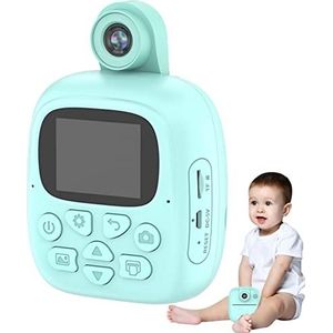 Instantcamera voor kinderen,24MP digitale kindervideocamera op batterijen - 2,0-inch scherm peuter selfie camera met printpapier, roze en blauwe kinderspeelgoedcamera voor kinderen Delr