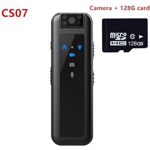 Mini-lichaamscamera, 1080p Mini DV-camera High-definition Infrarood Nachtzicht Kleine wetshandhaving Recorder Draagbare buitensportcamera voor wetshandhaving, levering (Color : Camera 128G card, Siz