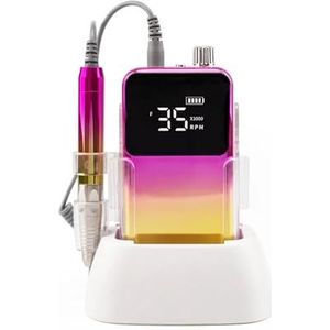 Nieuwe 85W elektrische nagelvijl 35000 RPM draadloze professionele borstelloze nagelboormachine(Pink Pro)