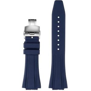 Fit for Casio GA-2100 GA-2110 Zachte Rubberen Horlogeband for G-SHOCK GM-5600 GA2100 GM2110 Quick release Sport Siliconen Horlogeband Armband (Color : Blue-silver Folding, Size : 16mm)