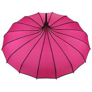Aoguaro Paraplu, lange handgreep zonnige regenparaplu, 16-bone paleis prinses paraplu, vintage pagode paraplu, voor bescherming tegen de zon, fotografie rekwisieten, rozerood