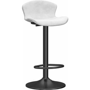 Barkruk Barstoelen Aanrechtbarkrukken Aanrechtstoel Metalen Basis En Voetsteun, Met Fluweel Beklede Zitting Verstelbare Barkrukken Keukenstoelen Hoge Krukken (Color : White, Size : Sitting Height 65