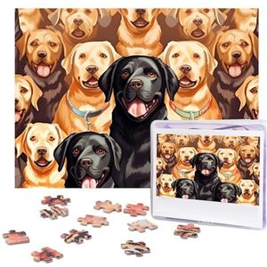 Labrador Retriever hondenpuzzels, gepersonaliseerde puzzel, 500 stukjes, legpuzzels uit foto's, fotopuzzel voor volwassenen, familie (20,4 x 15 inch)