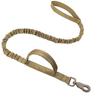 Hondenriem Duurzame Tactische Hondenhalsband Lijnset Verstelbare Militaire Huisdier Kraag Bungee-riem Medium Grote Hond Hond Lead (Kleur: Gele Lijn), Maat: M)