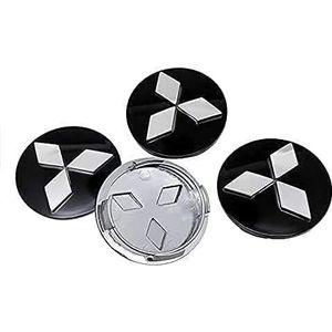 4 stuks naafdoppen voor Mitsubishi ASX Lancer Outlander Eclipse Pajero 60mm auto naafdoppen naafdoppen vervangende wielnaafdoppen stickers