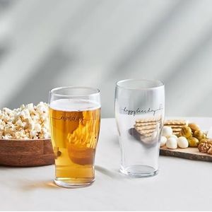 Karaca Eloy Bierglazenset, exclusieve bierlekkernijen in kristalheldere glazen, 454 ml, 2 stuks