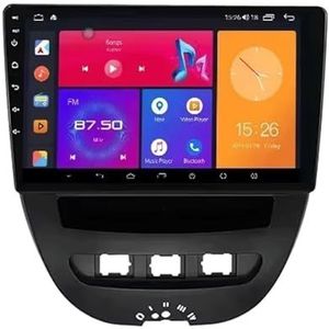 Android 13 Autoradio 9 inch Touch scherm dubbele Din auto stereo voor Peugeot 107 Toyota Aygo Citroen C1 2005-2014 met Bluetooth/FM radio/wifi/USB/stuurwielbediening/GPS(4 Core 2+32G)