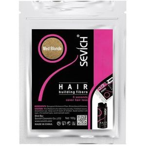 SEVICH Haarvezels voor dunner wordend haar, haaropbouwende vezels direct dikker en vollere look, haarpoeder voor mannen en vrouwen, 100 g medium blond