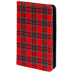 Paspoorthouder, paspoorthoes, paspoortportemonnee, reisbenodigdheden geruite rood groen Schots patroon, Meerkleurig, 11.5x16.5cm/4.5x6.5 in