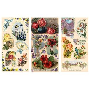 Decoupage Papier Pack (12 vellen A4/8x11) Bloemen Landschappen Tuin FLONZ Vintage Ephemera van Flonz