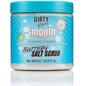 Dirty Works Body Scrub | Smooth On Up Buttery Salt Scrub | Natuurlijke Zeezout Huid Exfoliant met Vitamine E 400ml