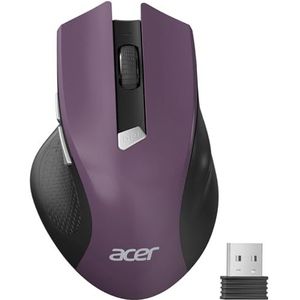 acer Draadloze muis, 2,4 GHz 1600 DPI draadloze muis, 3 instelbare DPI draadloze muis met 6 toetsen, batterij-aangedreven draadloze muis voor laptop, pc en MacBook, aanbevolen voor rechtshandigen