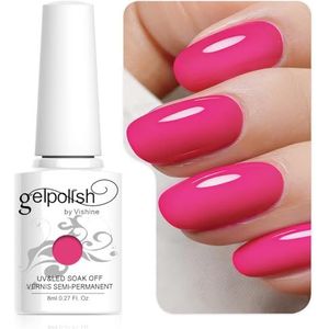 Vishine 8 ml nagellak, semi-permanent, UV, LED, 298 verschillende kleuren, voor nail art, manicure, roze, #099
