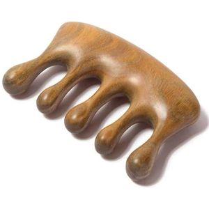 Moreinday Massagekam Loc Kam Hoofdhuid Massage Kam Groene Sandelhout Hoofd Massager voor Haargroei Haarmassage Hout Gift voor Vrouwen Mannen