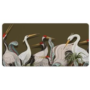 Witte Kranen Chinese Japanse Mode Bureau Muismat Antislip Gaming Muismat Accessoires Decor 30x60cm