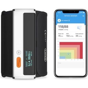 ViATOM Bluetooth-bloeddrukmeter en ECG-meter | CE en FDA goedgekeurd | Gratis app voor Android en ios om onbeperkte gegevens op te slaan en te delen | Zorg voor uw hart en bloeddruk in 30 seconden