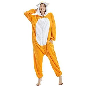 Woneart Unisex Volwassen Pyjama Eendelig Cosplay Kostuum Dier Loungewear Nachtkleding Halloween Xmas Gift Homewear - rood - S