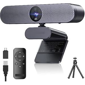 Web Camera, Webcam 4K Webcam Autofocus USB-webcamera met microfoons Afstandsbediening HD-webcamera for conferenties, livestreaming, opname