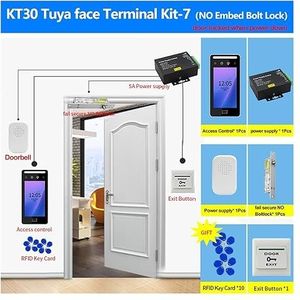 Inklokken in Machine, Waterdichte Tuya Biometrische Tijdregistratie Machine Elektronische Slot Kits Gezichtsherkenning Apparaat Klok Recorder Lezer Kantoorponsklok(Color:Kit 7)