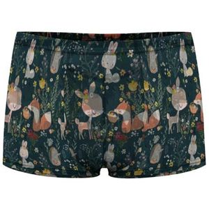 Leuke Dieren Konijn Vos Herten Heren Boxer Slips Sexy Shorts Mesh Boxers Ondergoed Ademend Onderbroek Thong