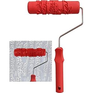 verfkwast met bloemenpatroon. Textuurgereedschap, 7 inch bloemenpatroon wanddecoratie rubberen verfroller Eenvoudig te bedienen schilderspenseel for thuiskantoormuur(Silver)