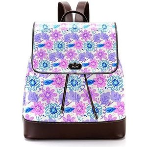 Gepersonaliseerde schooltassen boekentassen voor tiener kleurrijke bloemmotief, Meerkleurig, 27x12.3x32cm, Rugzak Rugzakken