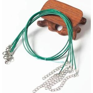 10 20 50 stuks /45 + 5 cm kleurrijke lederen wax touw ketting ketting hanger voor doe-het-zelf handgemaakte kreeft gesp sieraden accessoires-donkergroen-10 stuks