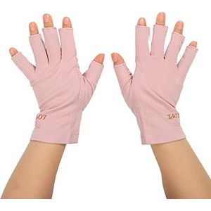 Anti UV Handschoenen - Bleek Roze-Grijs - Vingerloze Nagel Lamp Handschoenen - UV-bescherming - Elastische Ademend Vezel Katoen