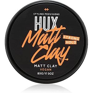 HUX Matt Clay, een alledaagse haarklei essentieel voor kortere, choppier stijl, ontworpen om een matte afwerking te bieden met een sterke hold, 85g