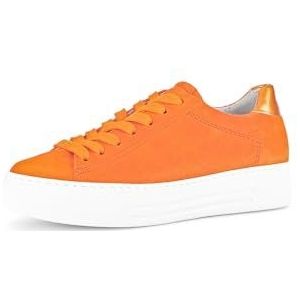Gabor Low-Top sneakers voor dames, lage schoenen, lichte extra breedte (G), Mandar Oranje 42, 41 EU