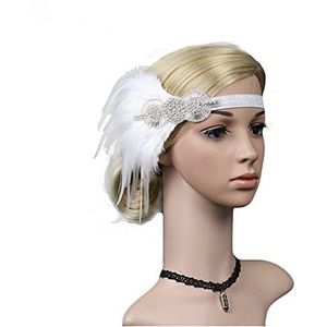 Veer Hoofdband Haarband 1920s hoofdtooi haaraccessoires hoofddeksel flapper hoofdband hoofdtooi veer garland meisjes Carnaval Veer Hoofdband (Size : C)