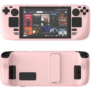 Beschermende hoes compatibel voor Steam Deck, Game Console Kleurrijke Shell Shockproof Beschermhoes met standaard (alleen hoes) (roze)