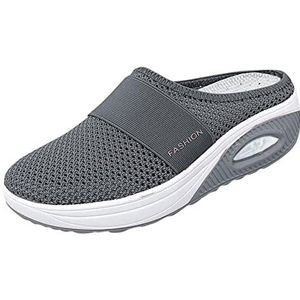 Okezzi Orthopedische schoenen voor dames, luchtkussen-wandelschoenen, schoenen achter open, orthopedische diabetici-wandelschoenen, mesh, ademende sandalen, Air Cushion Slip On Walking schoenen,