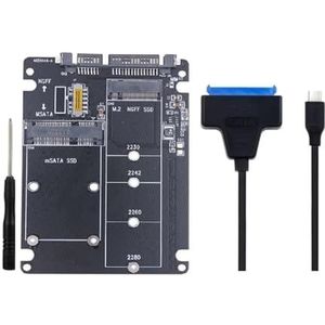 Rfeeuubft MSATA Naar USB-Adapter MSATA-Behuizing M.2 NGFF MSATA SSD Naar SATA 3.0-Adapter Riser Board M.2 Box-Kabel