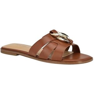 Nine West Graso platte sandaal voor dames, Cognac 120, 3,5 UK, Cognac 120, 36.5 EU