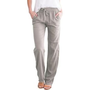 yk8fass Losse Wide-Leg Broek qe-2309, Lichtgrijs, 4