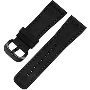 INEOUT Frosted Lederen Horlogeband 28 Mm Zwartbruine Riem Vervangende Riem Compatibel Met S2 M2 P3 T2-serie Retro Horlogeketting (Color : Black black, Size : 28mm)