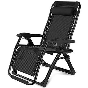 Buiten terrasstoelen zwart Zero Gravity ligstoel, opvouwbare tuin buiten terras relaxstoelen voor zwaar gebruik, Textoline fauteuil met bekerhouder (kleur: stijl 2)