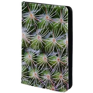 Paspoorthouder, paspoorthoes, paspoortportemonnee, reisbenodigdheden Close-up van cactus plantenbehang, Meerkleurig, 11.5x16.5cm/4.5x6.5 in