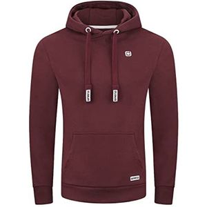 Riverso RIVLinus Hoodie sweatshirt pullover capuchon kangoeroezakken regular fit effen katoen grijs bruin groen rood blauw zwart S M L XL 2XL 3XL 4XL 5XL, Port Red (15400), XXL