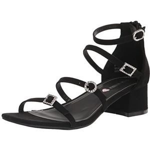 Steve Madden Tarly sandalen voor meisjes, met hak, zwart, zwart, 4 Big Kid