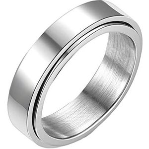 szutfidy Metalen Ring Fijne Zonnebloem Dot Ontwerp Metalen Ring voor Mannen Vrouwen C US 9, US 9, Titanium Staal, Secundaire Steen