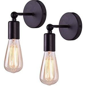 XINYANSEE Eenvoud Vintage Industriële Wandlamp Wandlamp E27 Edison Zwarte draad Lamp Houder (zwart)