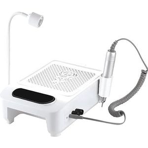 Professionele nagelboormachine, elektrische nagelboormachine + nagelafzuiging stofafscheider + gel nageluithardingslamp + led-bureaulamp, nageldroger (Color : Black)
